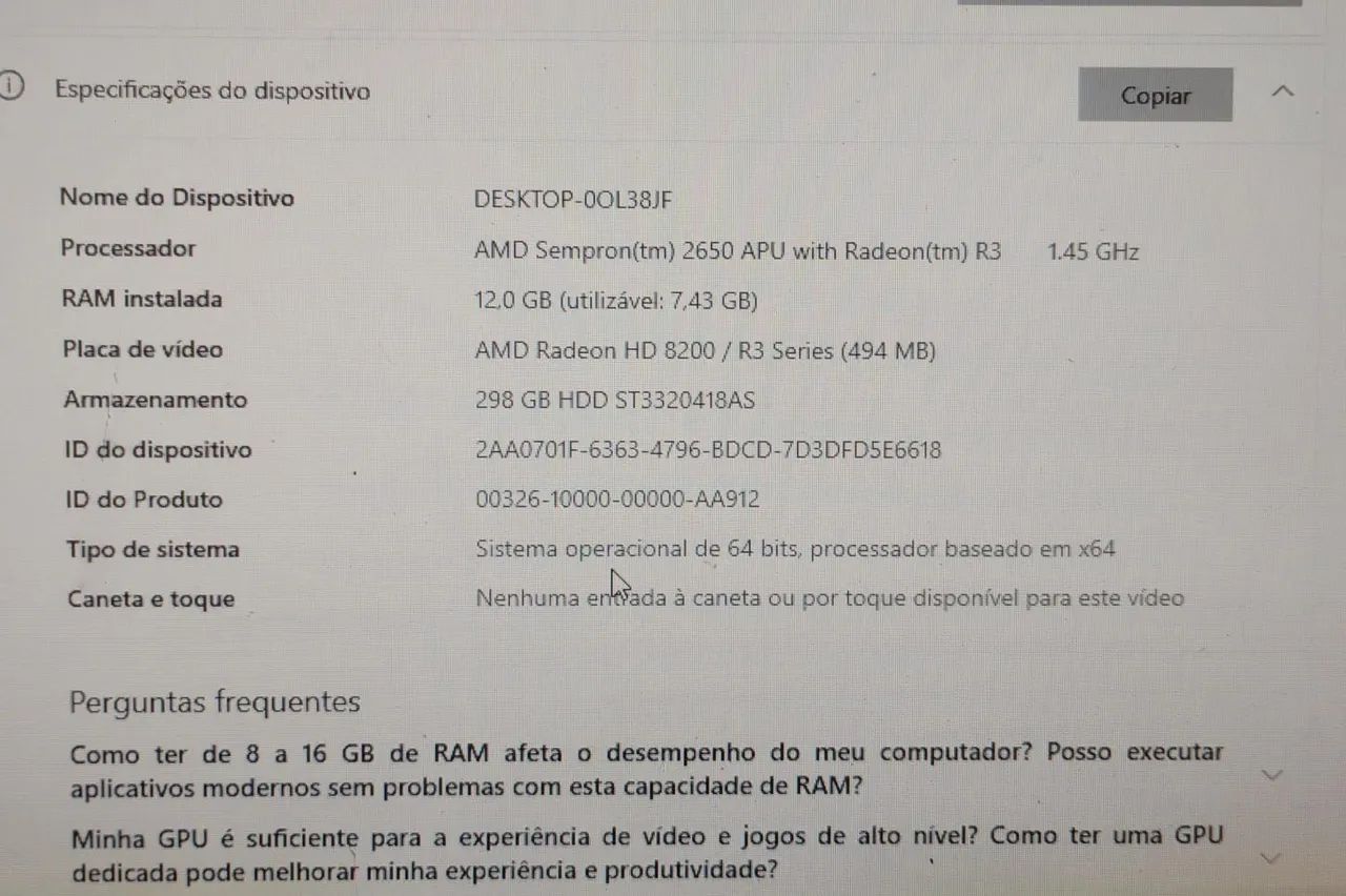 Computador AMD Radeon 64Bits 12 memória ram  - Foto 3