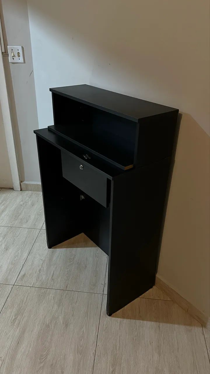 Cômoda / Escrivaninha Preta com Gaveta - Foto 2