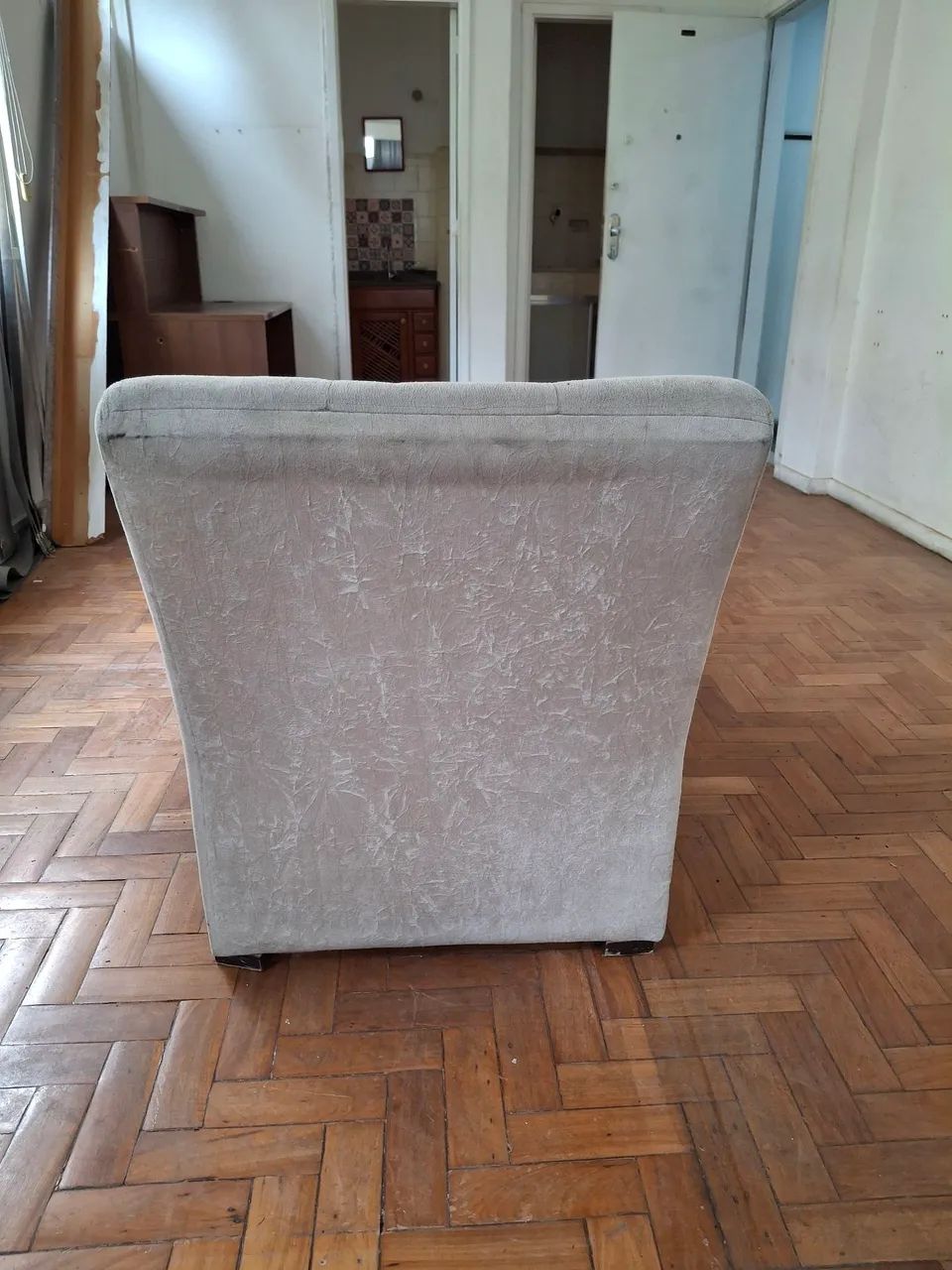 Divã em tecido suede, cor bege - Foto 3