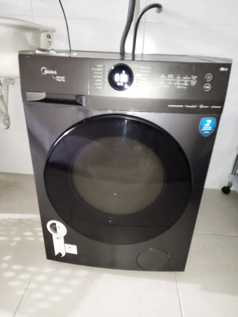 Lava e seca Midea 11Kg / 7Kg Inverter Cinza