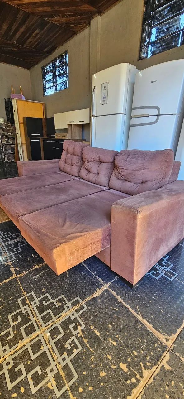 sofa 3 lugares retrátil usado ENTREGA GRÁTIS! - Foto 2