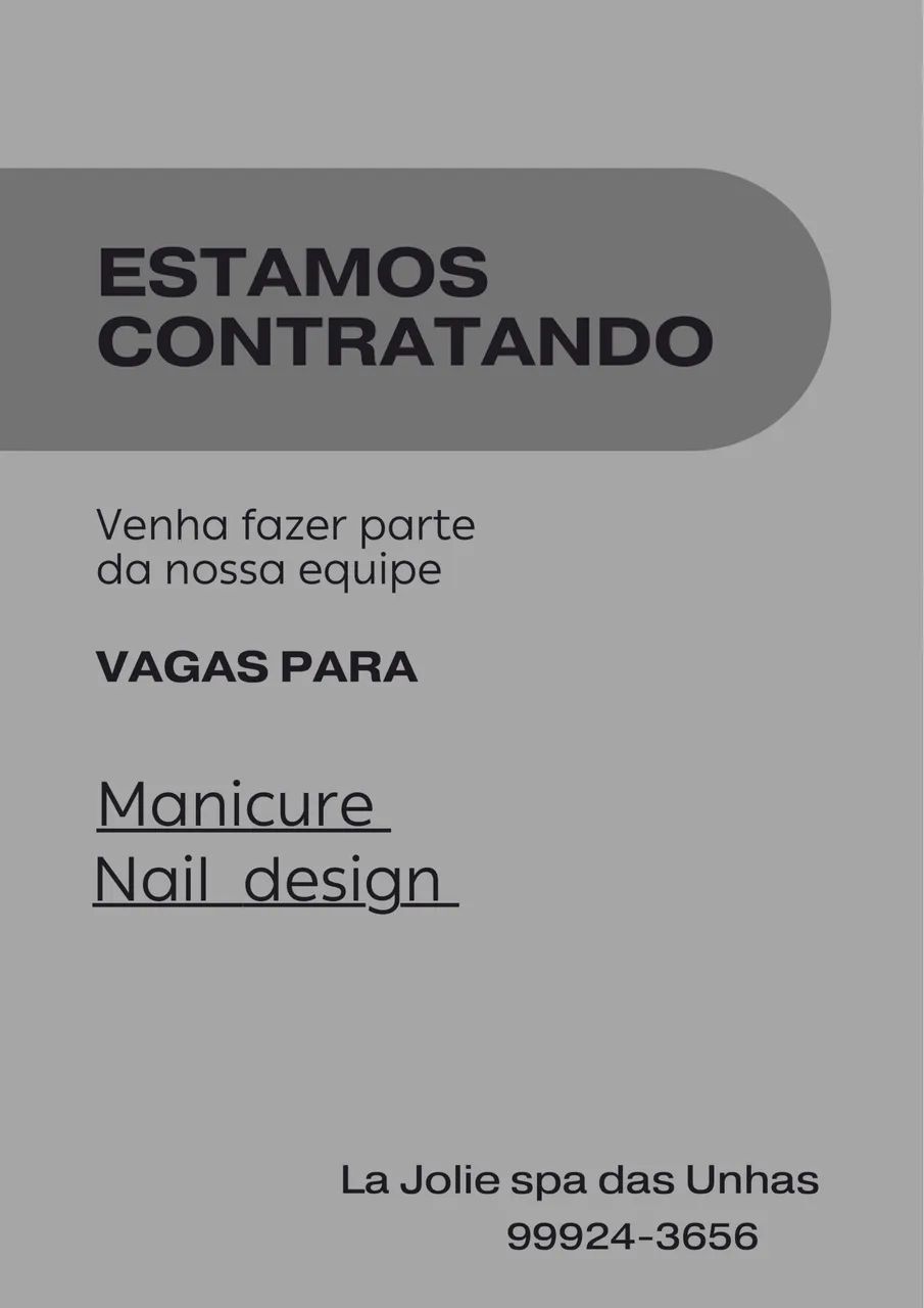 CONTRATA-SE MANICURE 