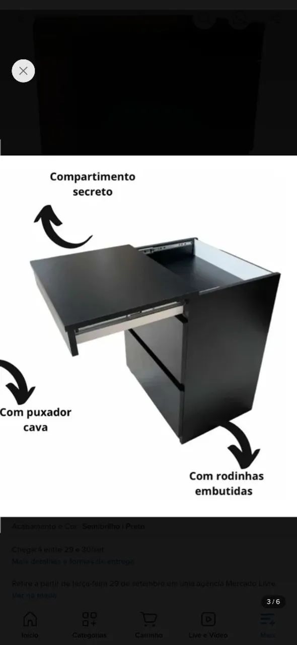 Armário cabeceira com gaveta secreta 