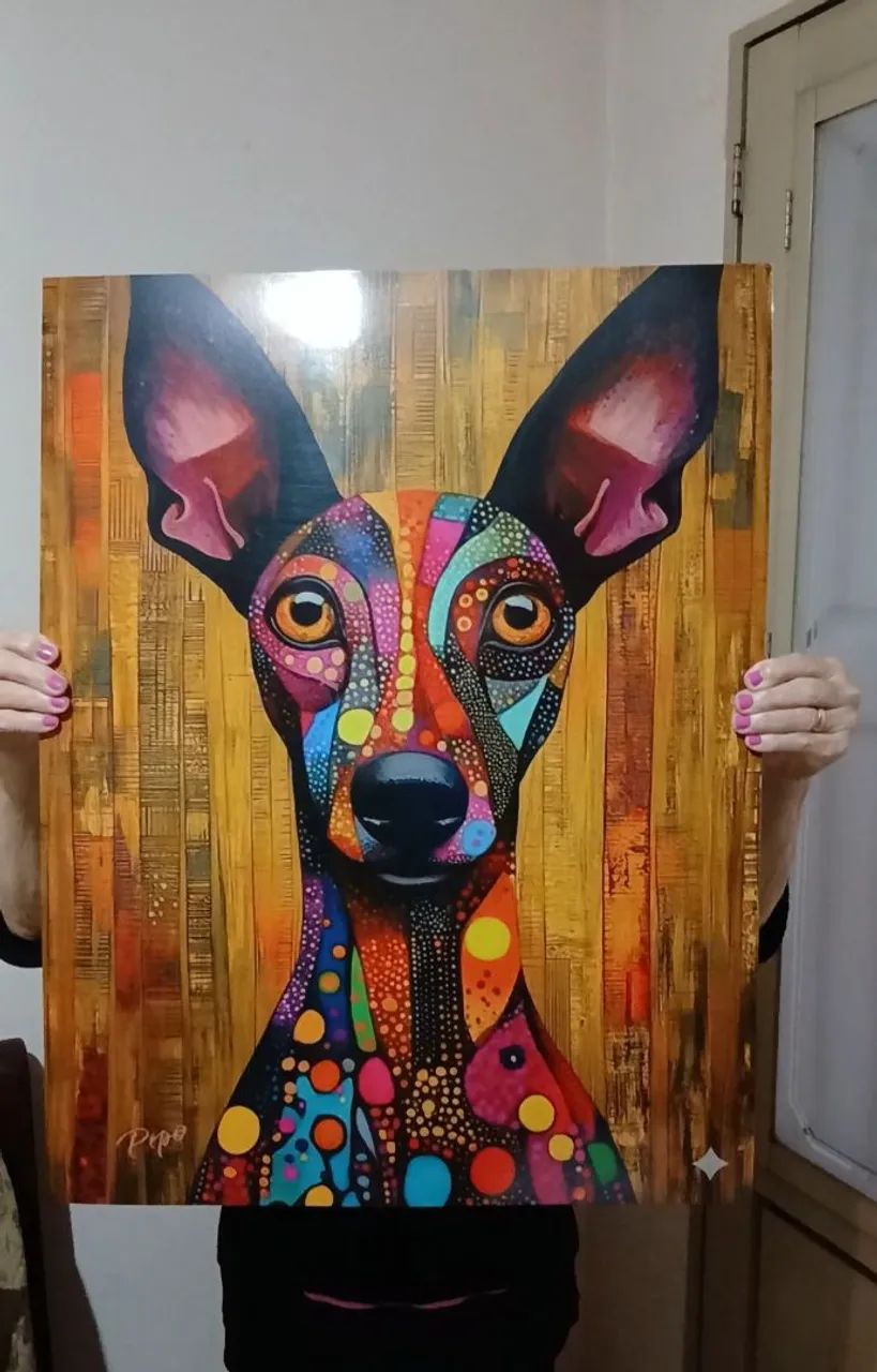 Dog Doguinho Abstrato valor 70x50 Grande Placa Decorativa  - Foto 2