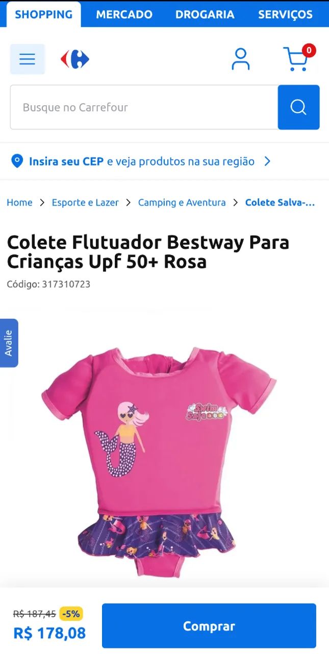 Colete Flutuador Bestway Para Crianças Upf 50+ Rosa - Foto 5