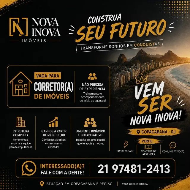 VAGA DE EMPREGO | COPACABANA 