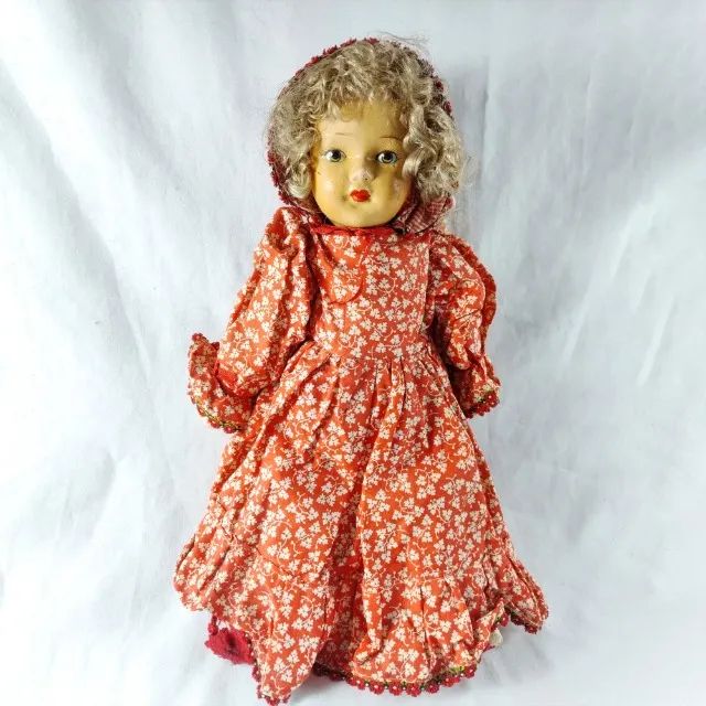 BONECA ANTIGA DE CELULOSE E CORPO DE PANO - Foto 2