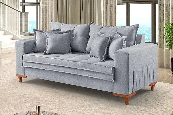 SOFA FIXO 200CM LINHO COM MOLAS r66 - Foto 2