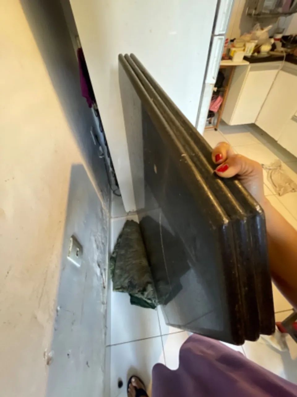 Tampo de mesa em granito preto 
