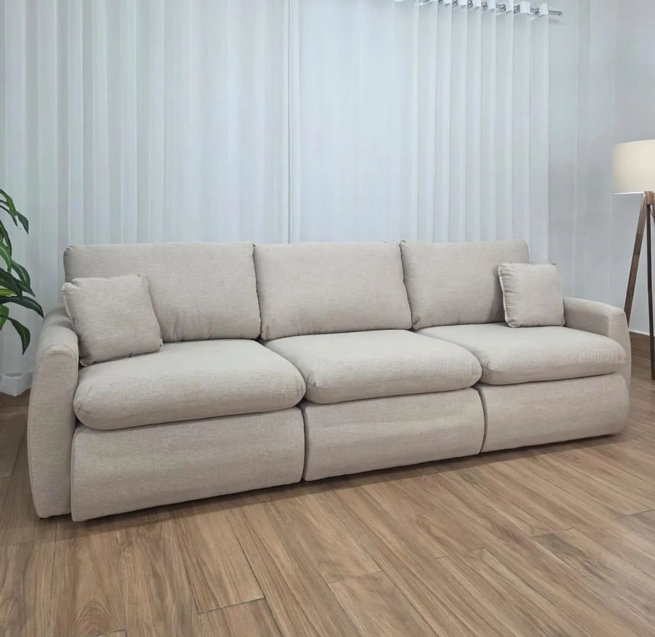 Sofá Cama Retrátil Reclinável Amaranto 2.90m 3 Módulos Entrega Rápida - Foto 3