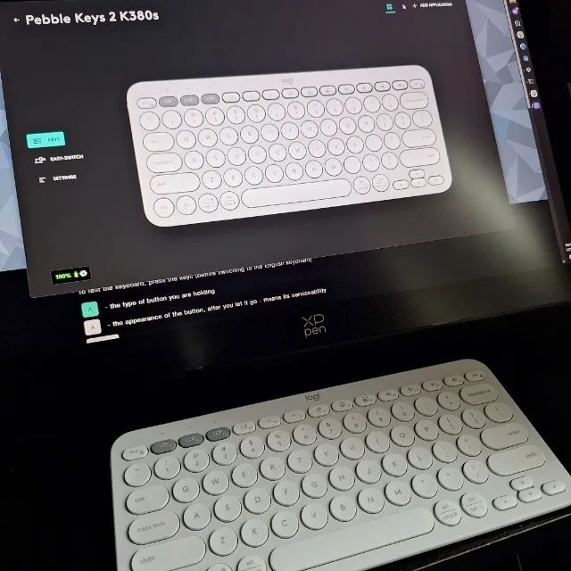 Teclado Sem Fio Bluetooth Logitech Pebble Keys 2 K380s Branco - Excelente Estado - Foto 5