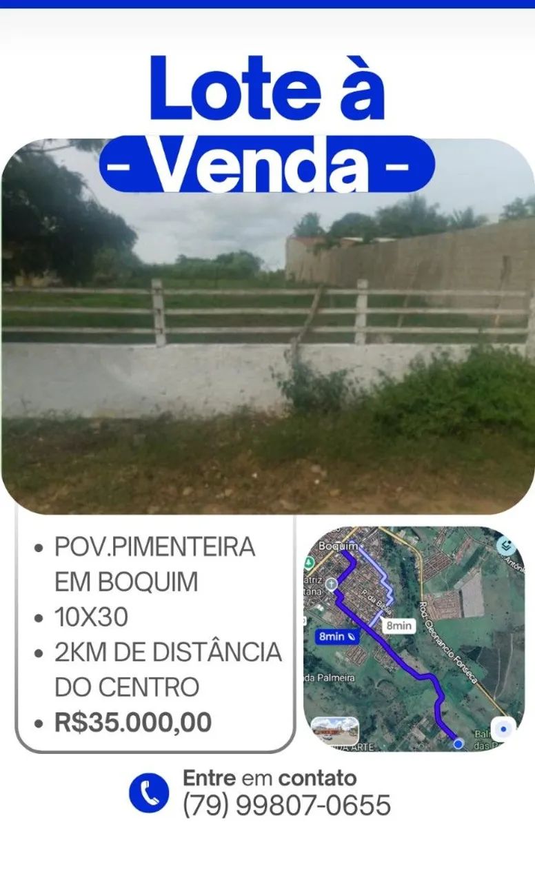 TERRENO PARA CHÁCARA EM BOQUIM -SE 