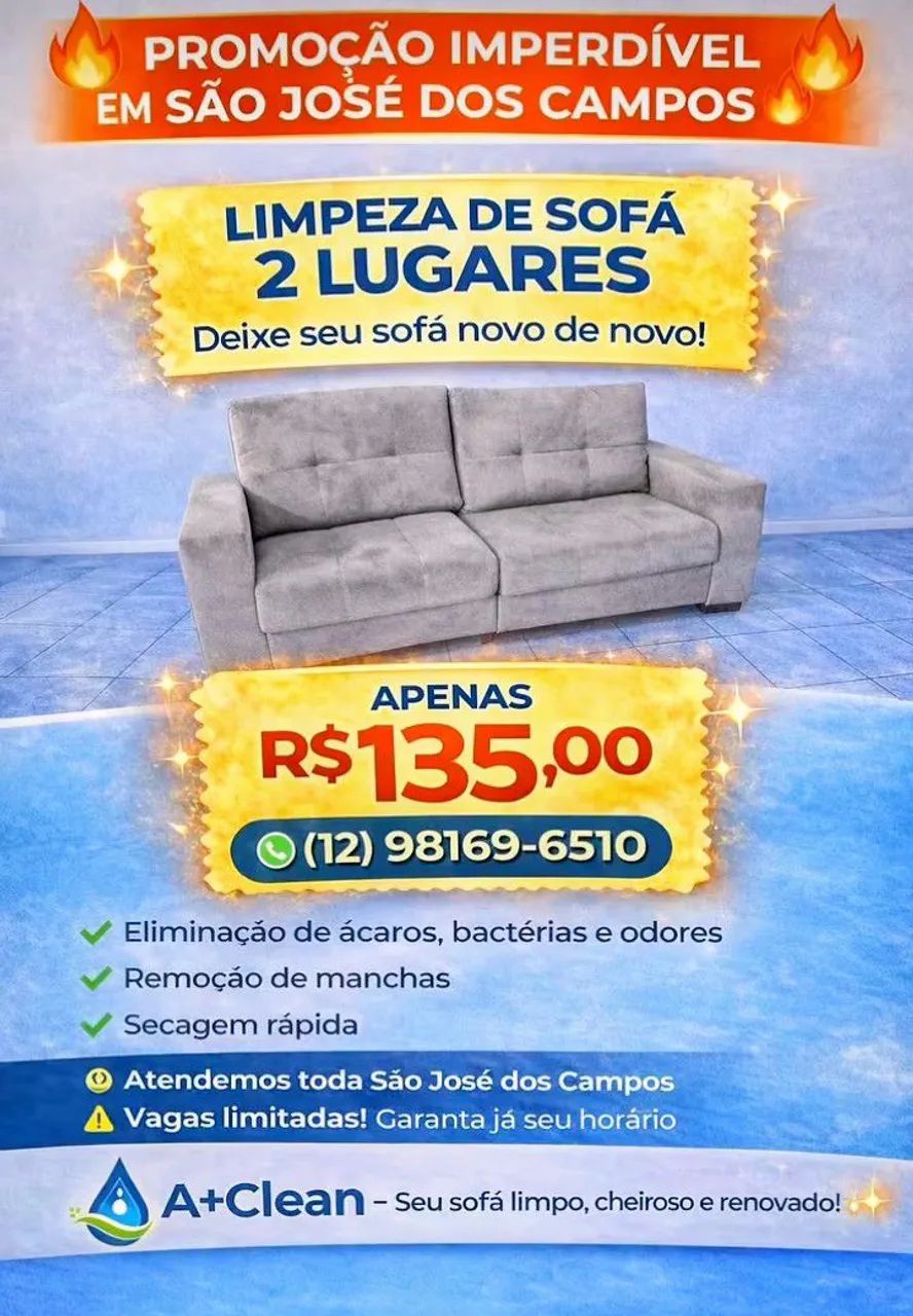 Fazemos Higienização de sofá 