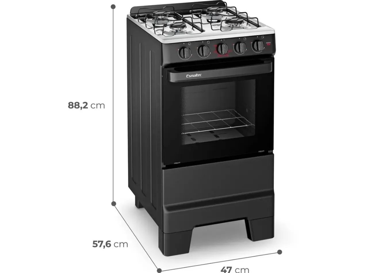 Vendo fogão 4 bocas Esmaltec Preto Seminovo - Foto 5