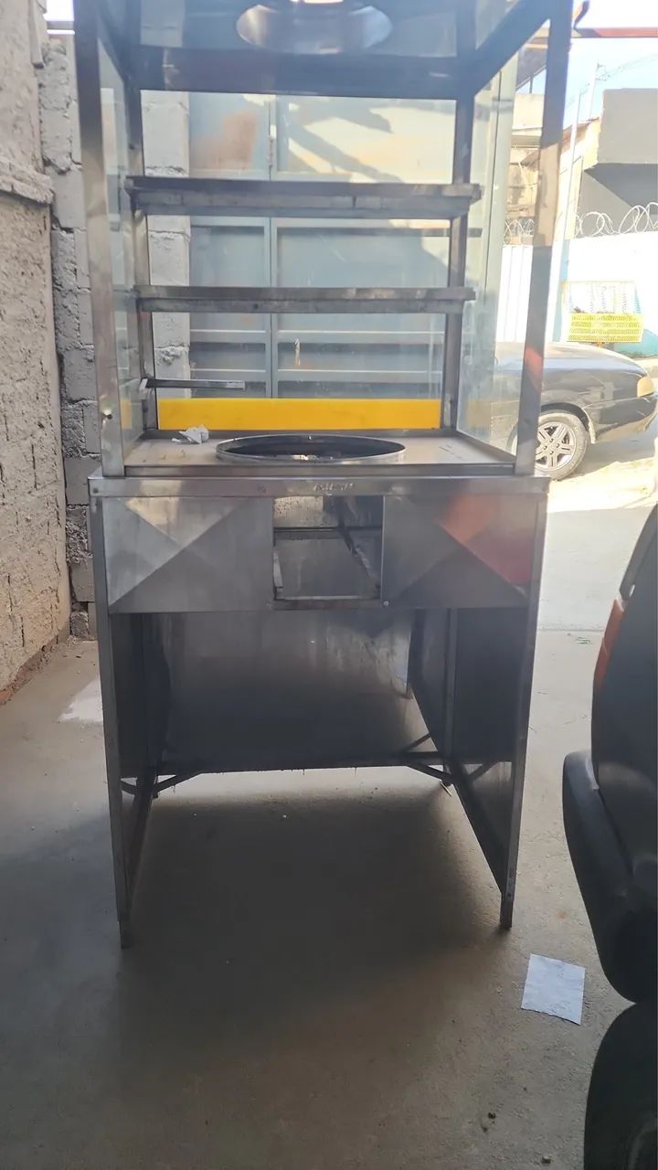Carrinho expositor de Inox com estufa