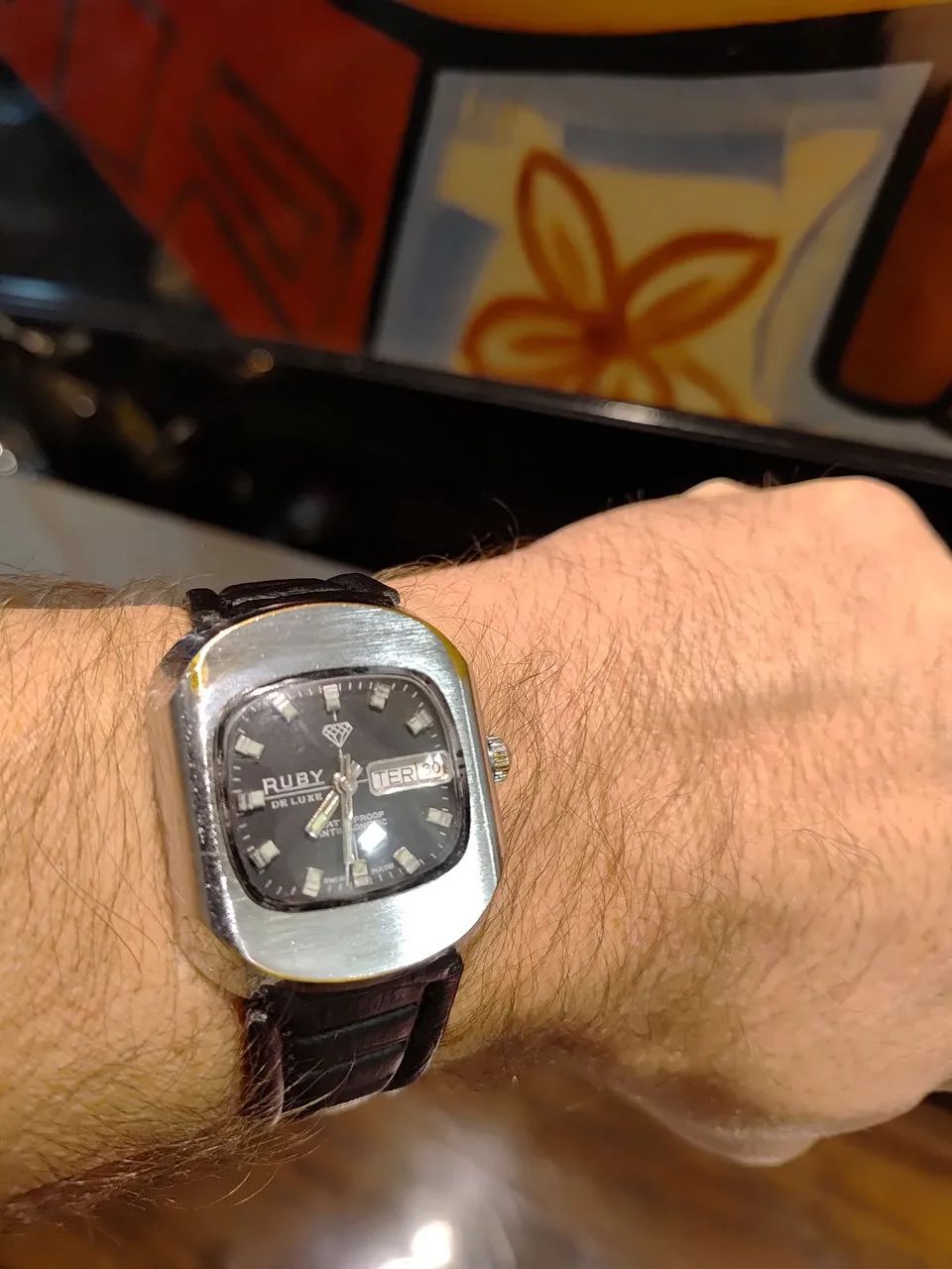 Relógio Vintage Ruby De Luxe Suíço (Anos 70) - Estilo TV - Foto 2