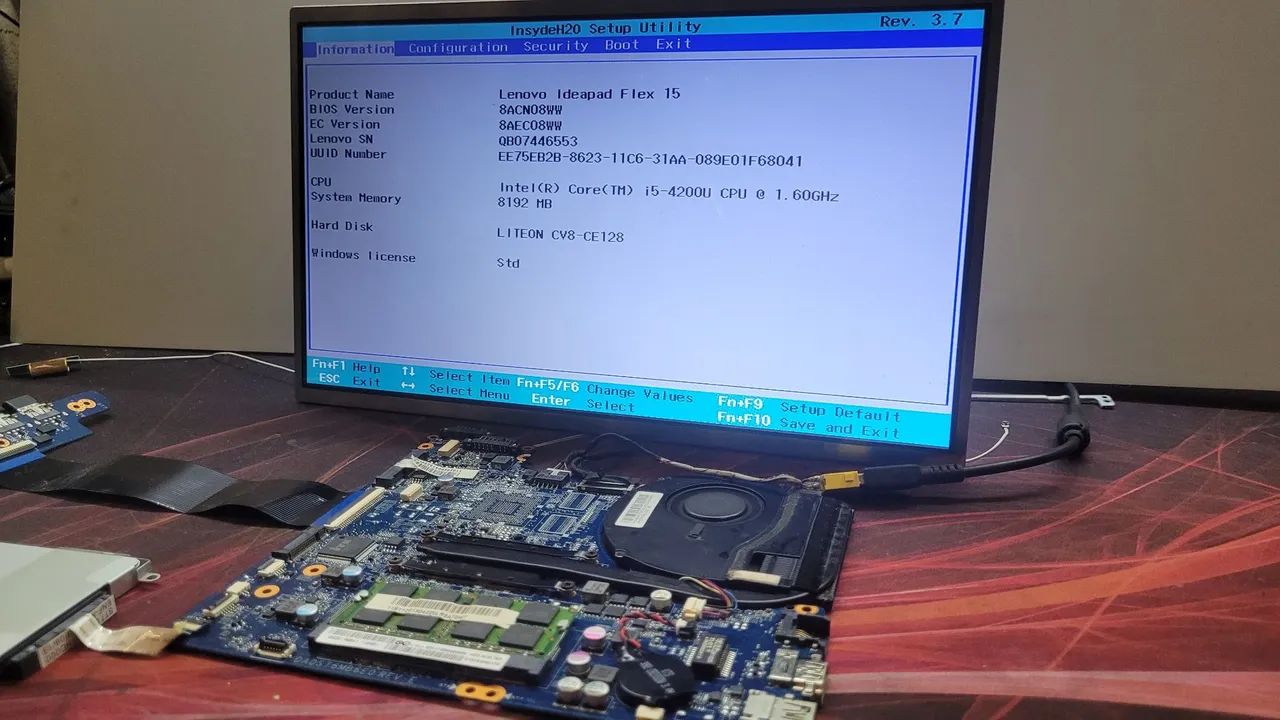 Placa mãe notebook lenovo ideapad flex 15 core i5 completa  - Foto 4