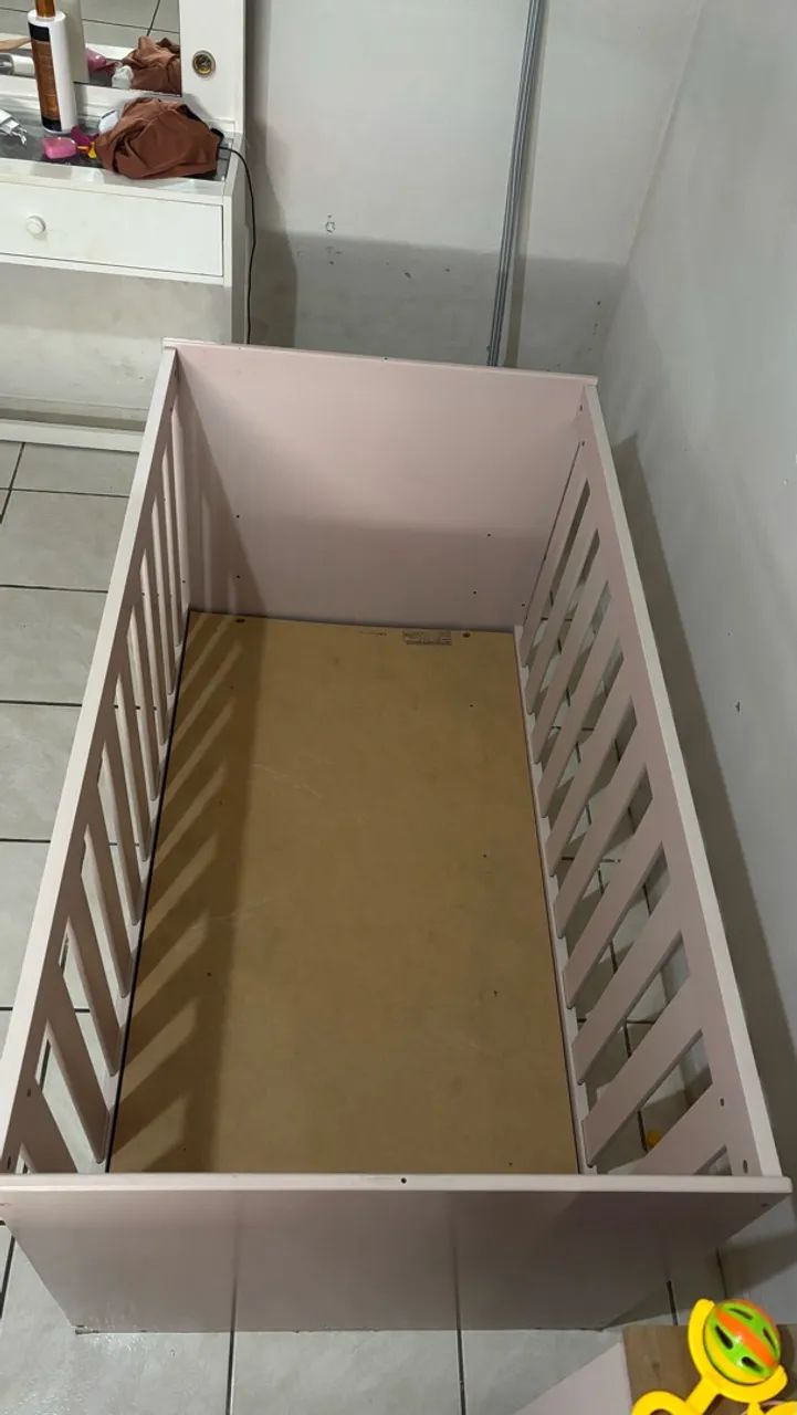 Berço americano mini cama retrô rosa 