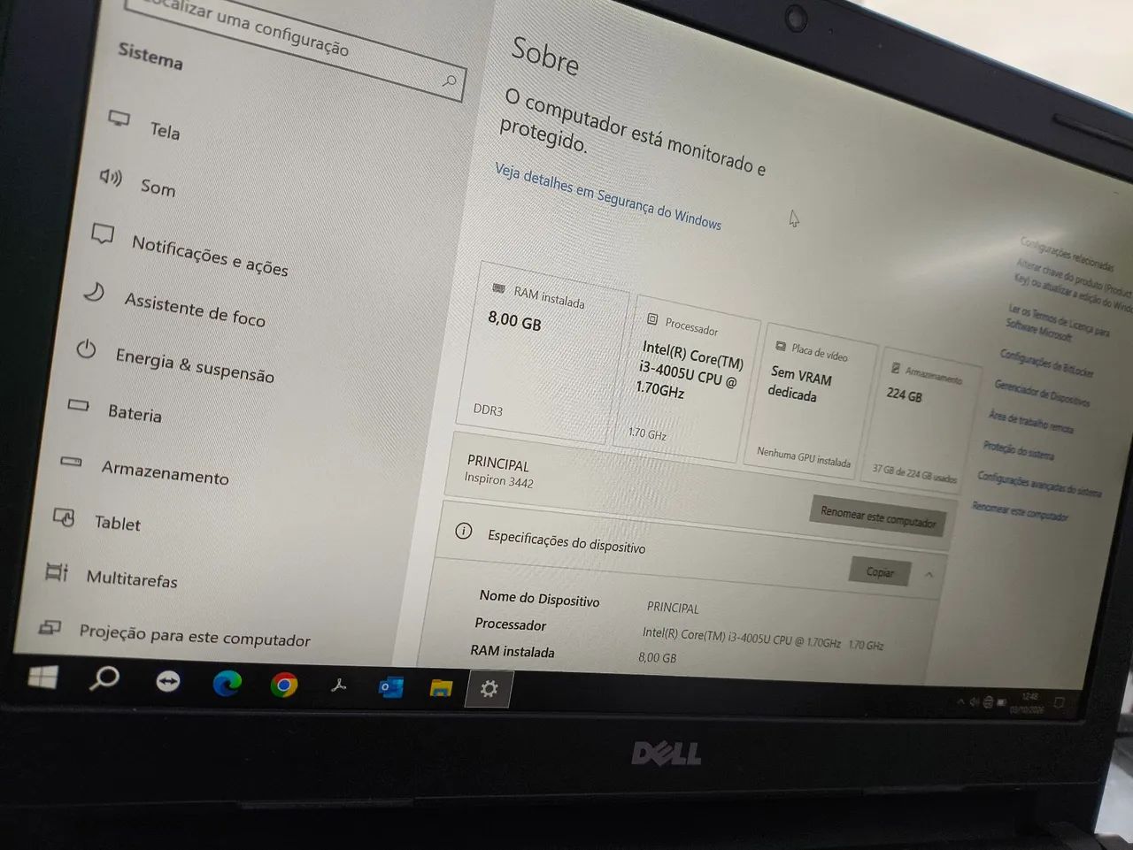 Dell Inspiron 3442 Intel Core I3 256GB 8GB RAM - Foto 3