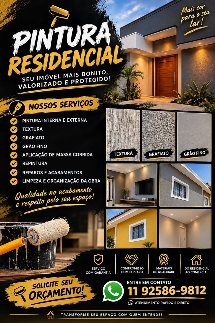 Pinturas residenciais,orçamento sem compromisso 
