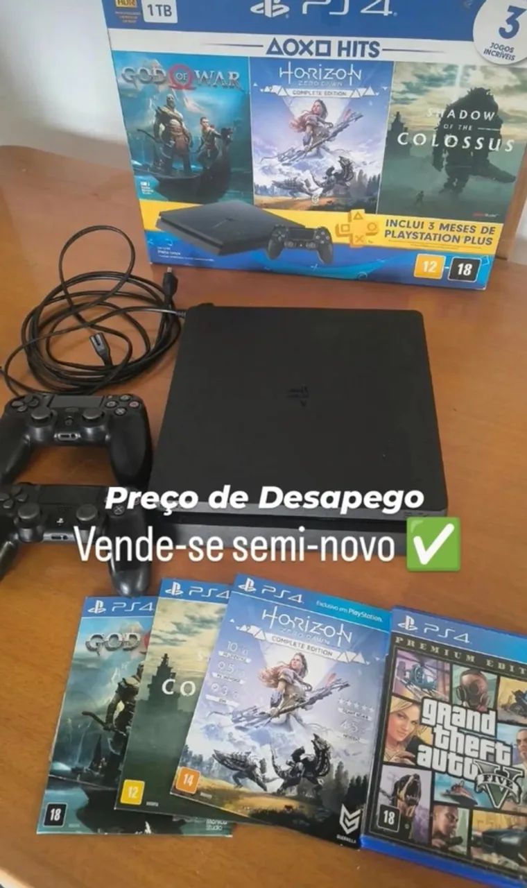 Ps4 1TB completo com caixa e jogos 