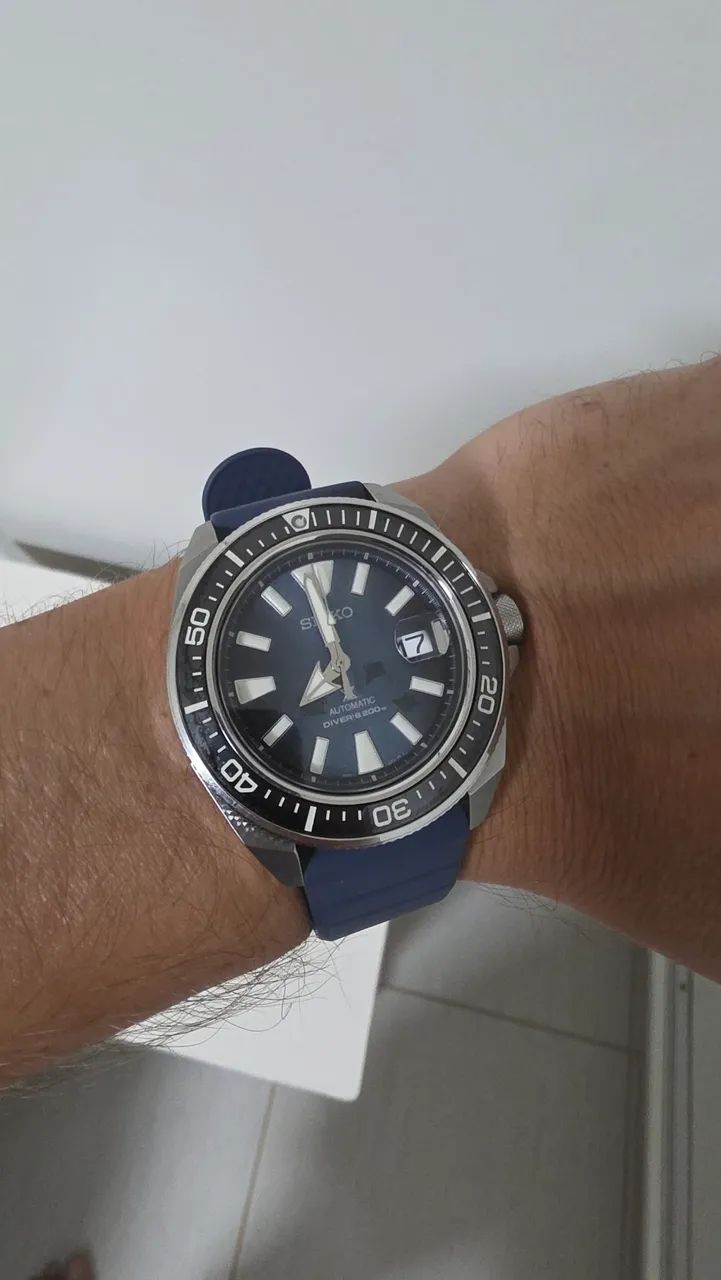 Relógio Seiko Prospex King Samurai Dark Manta Ray Automático Azul SRPF79B1 - Foto 3