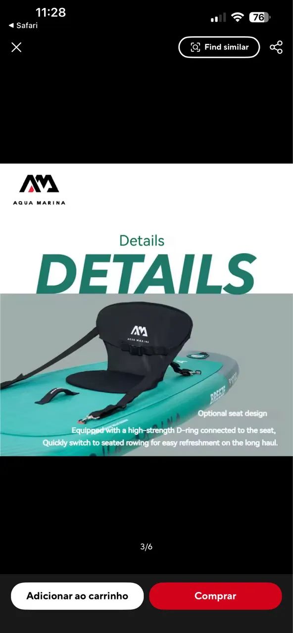 Prancha de Stand Up Paddle Inflável AQUA MARINA BREEZE - Foto 2
