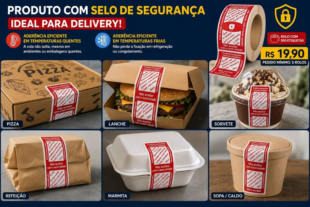 Etiqueta Lacre para Delivery - Foto 2