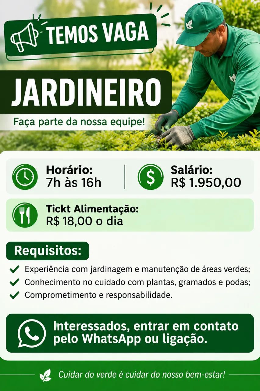 Vaga jardineiro 