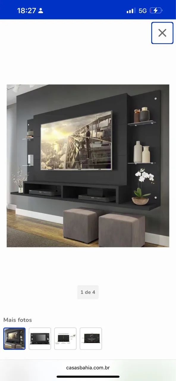 Painel de TV, com suporte de vidro  - Foto 5