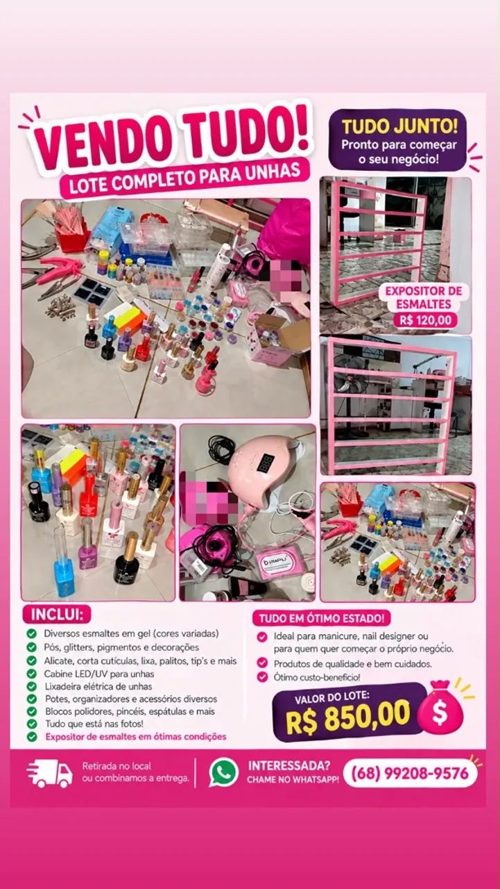 Vende-se materiais de unhas 