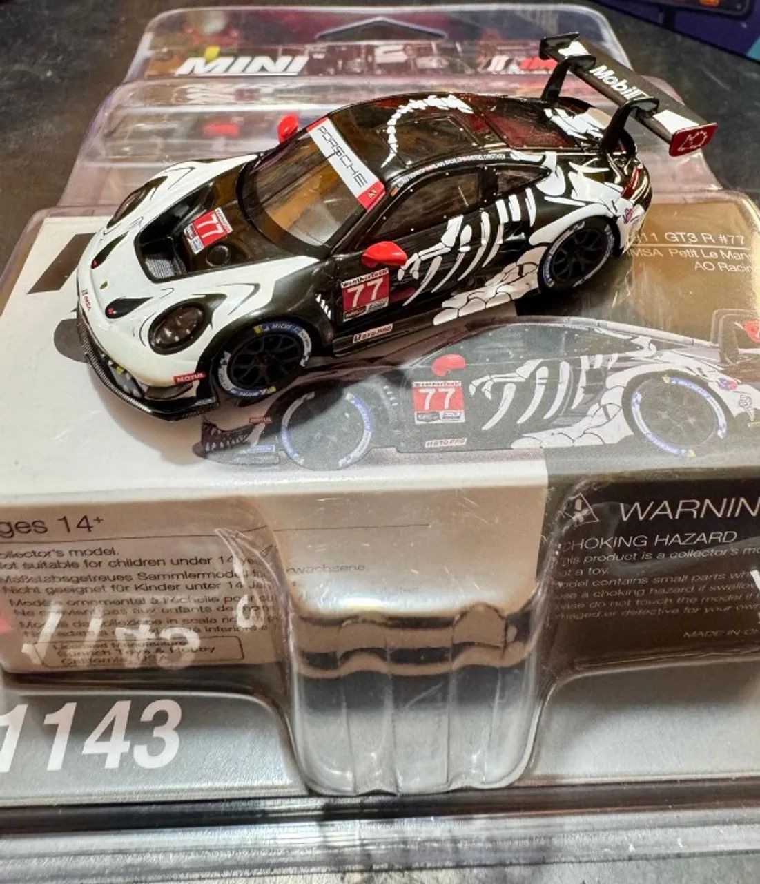 Mini GT Porsche 911gt3 R #77 Imsa Petit Rexy Skeleton #1143