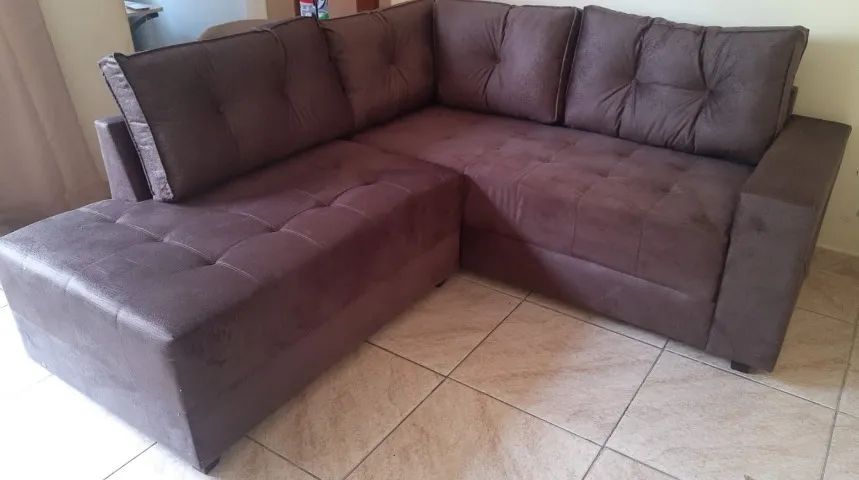 Sofá Canto 2Módulos 2.00x2.20M Tecido Veludo. Protudo Novo Direto de Fábrica P/Sua Casa. - Foto 5