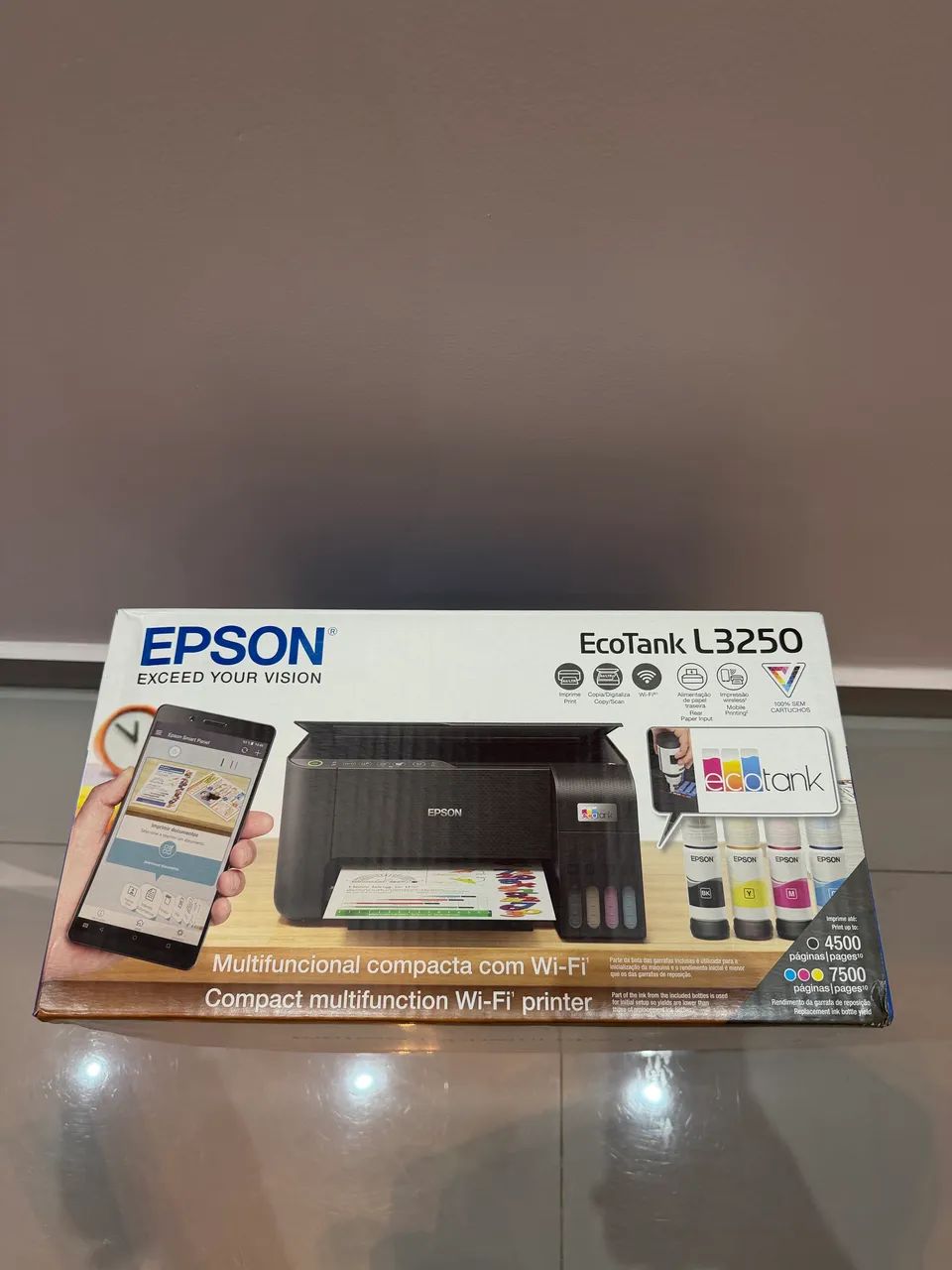 Impressora Epson EcoTank com Wi-Fi e USB L3250 (Caixa Lacrada) - Foto 3