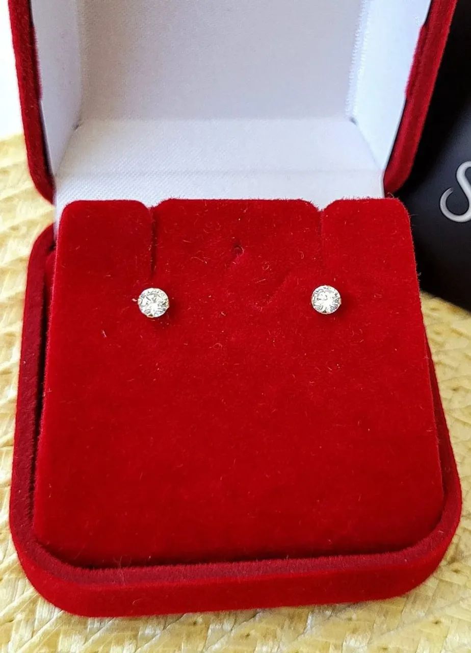 Brinco Zircônia mini, Ouro 18k 