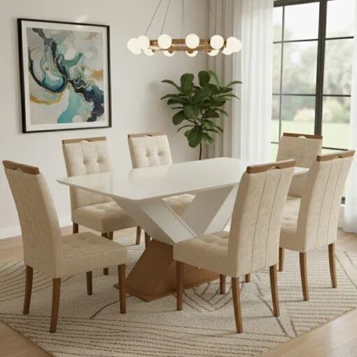 Sala mesa jantar com 6 cadeiras 