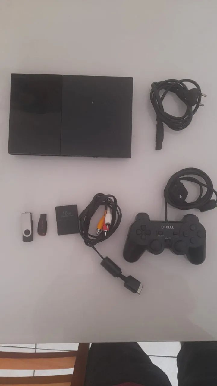 PLAYSTATION 2 COMPLETO - COBTROLE E JOGOS