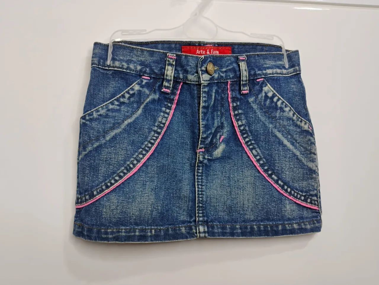 Saia jeans infantil 
