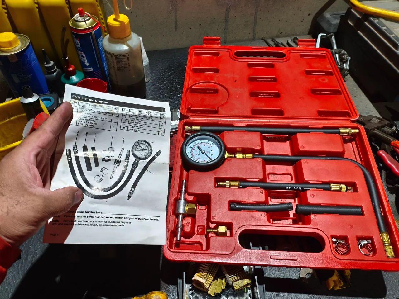 Kit teste bomba combustível para carros 