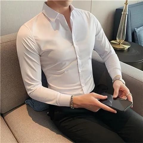 Camisa social manga loja 