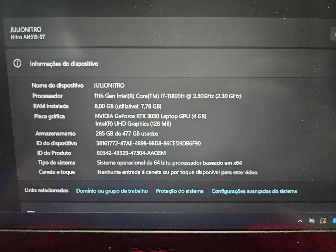 NOTEBOOK GAMER TOP DE LINHA com nota fiscal  - Foto 4