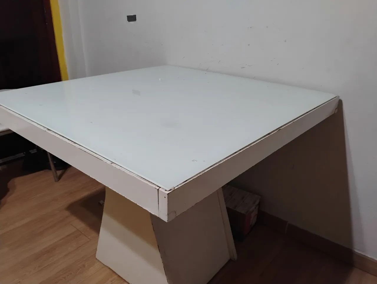 Mesa tampo madeira com vidro 100 - Foto 3