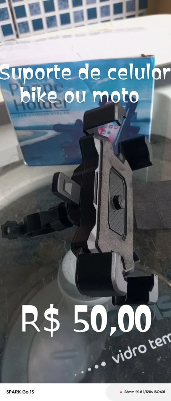 Suporte giratório de celular p/ bike ou moto