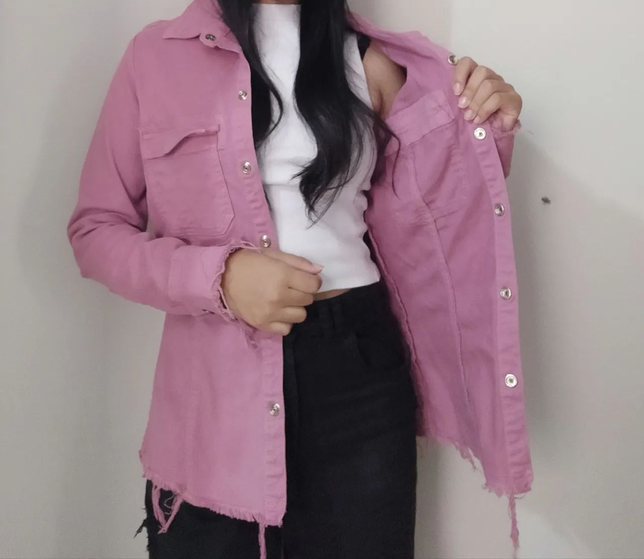 Jaqueta Jeans Rosa P