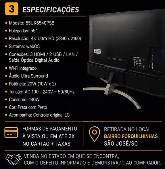 Televisão 55 polegadas