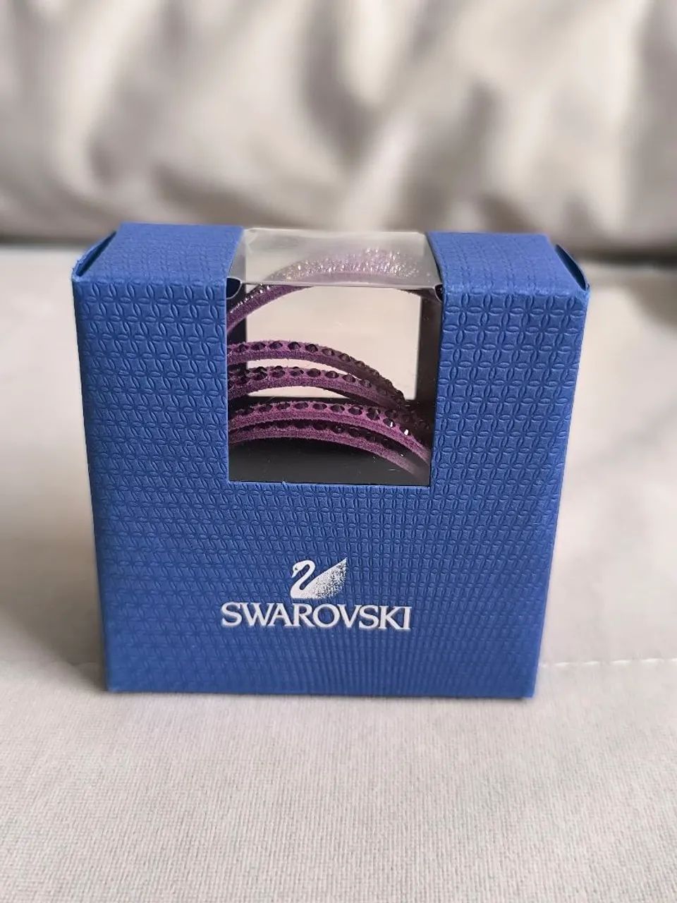 Pulseira Swarovski Incentive Roxa Original - Nova - 36 cm - Foto 2