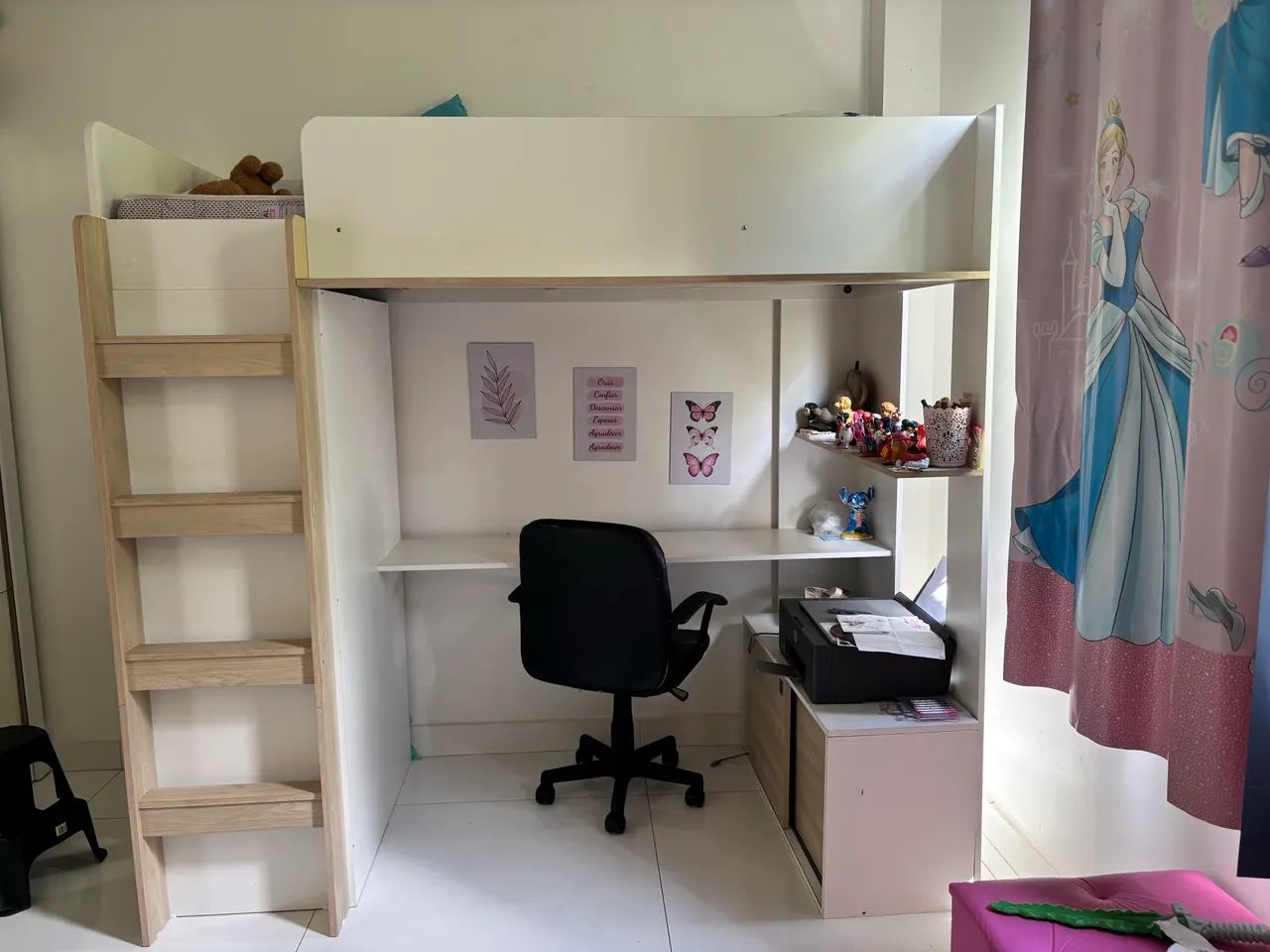 Cama infantil elevada com escrivaninha e roupeiro - Foto 5
