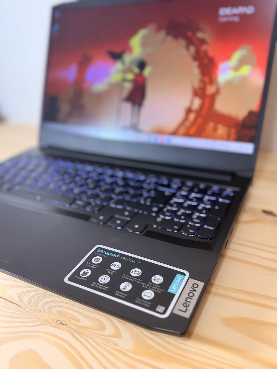 Notebook Gamer Lenovo - RTX 3060 / Ryzen 7 5800H / 16GB de Ram