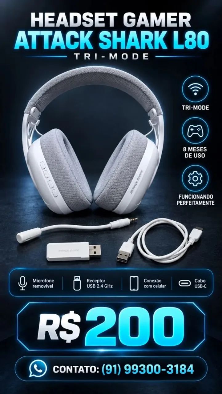 Headset Gamer Atack Shark L80