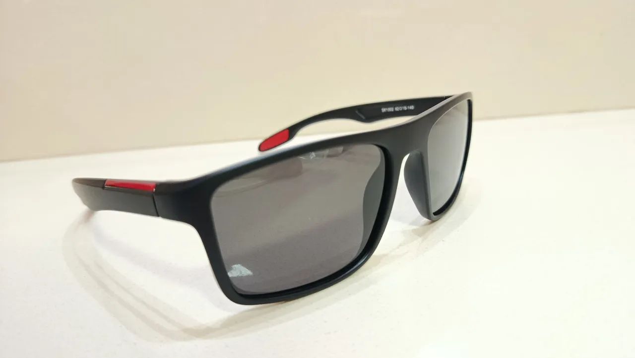 Oculos de Sol BARCUR Armação TR90 RedGray Cinza Ciclismo Com Detalhes Lentes Polarizadas  - Foto 6
